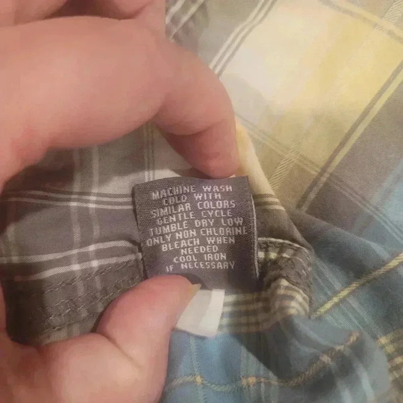 BKE Athletic Fit Button Up Western Shirt Men  XL Blue/Gray/Yellow Long Sleeve. - Picture 11 of 13